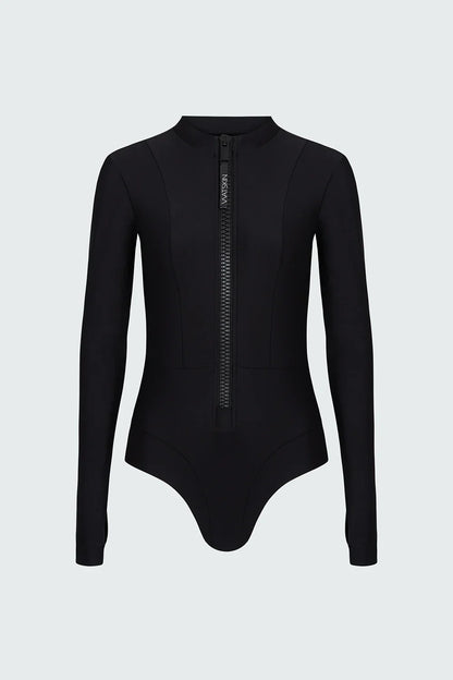 Watskin Sunwear Harper Full Coverage Bodysuit in Black