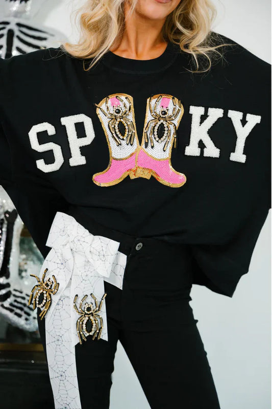 Judith March SPOOKY BOOTS BLACK PULLOVER