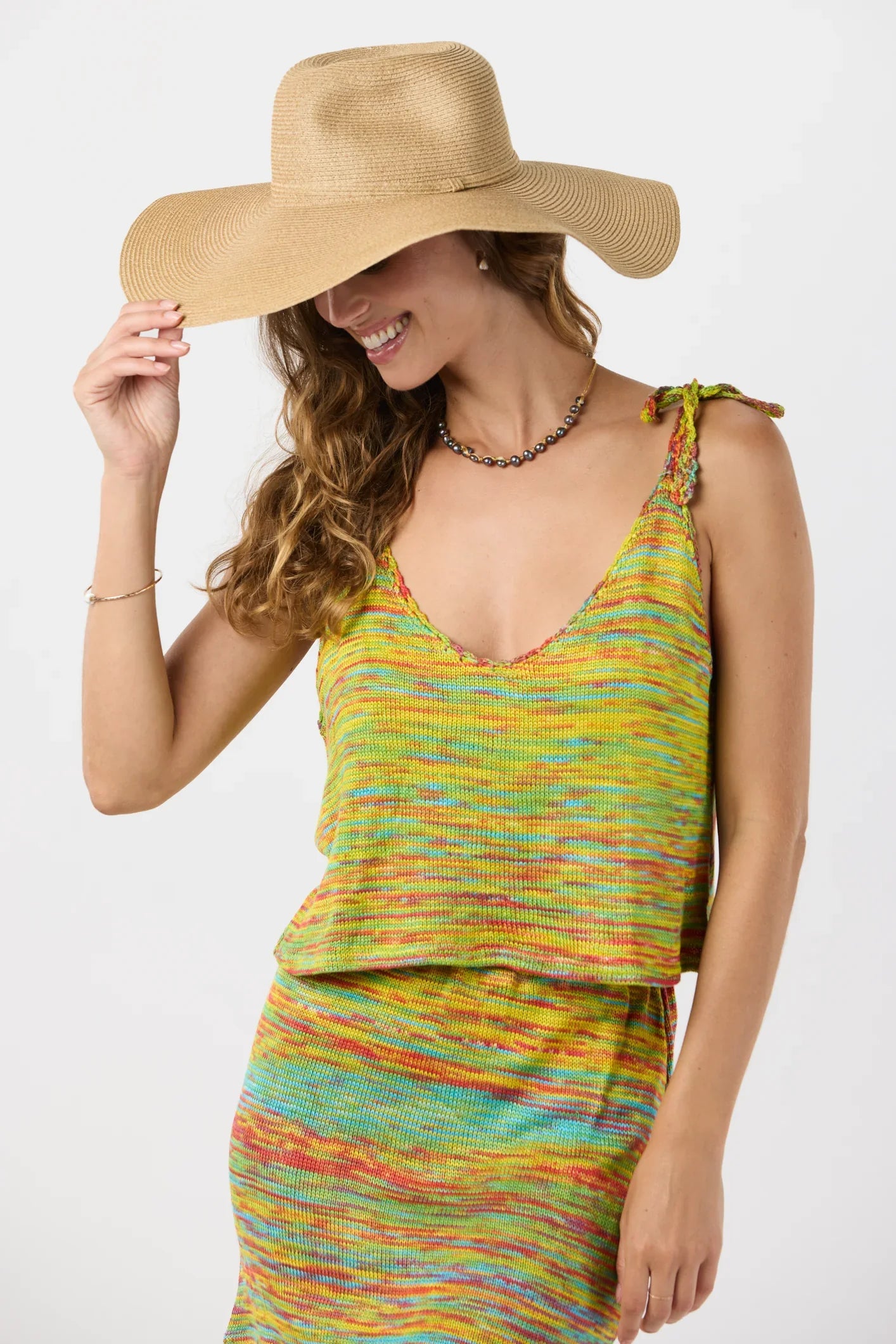 Tiare Hawaii Island Moon Top - Striped Rainbow