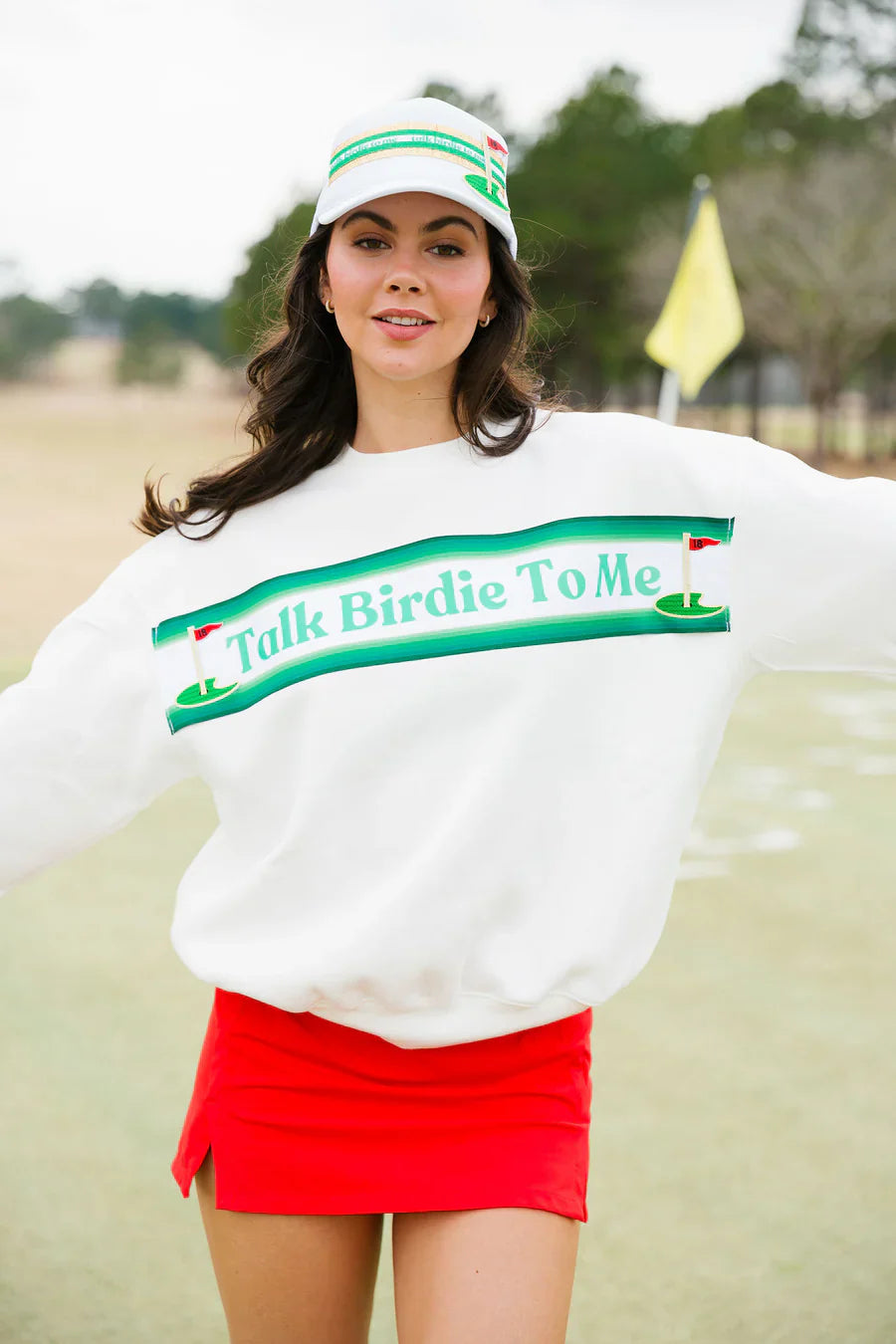 Judith March TALK BIRDIE TO ME WHITE PULLOVER