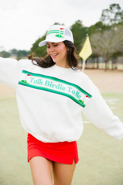 Judith March TALK BIRDIE TO ME WHITE PULLOVER