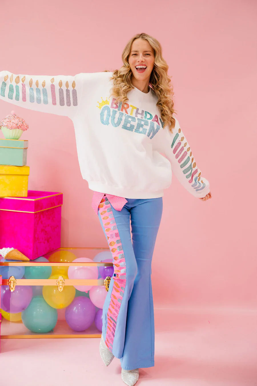 Judith March BIRTHDAY QUEEN WHITE PULLOVER