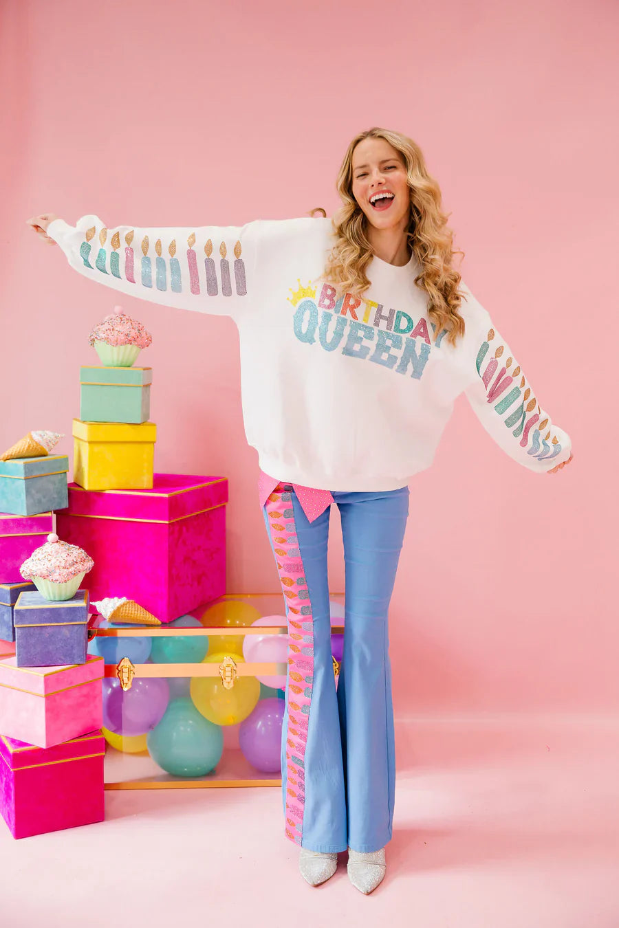 Judith March BIRTHDAY QUEEN WHITE PULLOVER