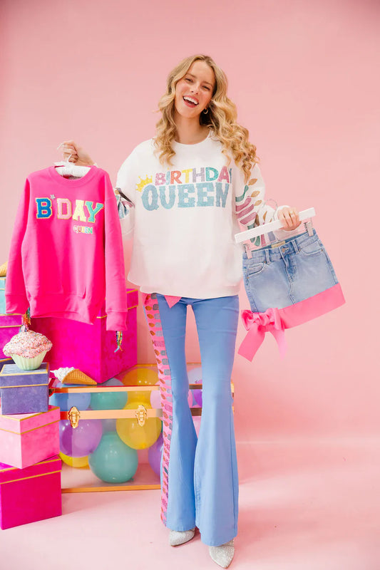 Judith March BIRTHDAY QUEEN WHITE PULLOVER