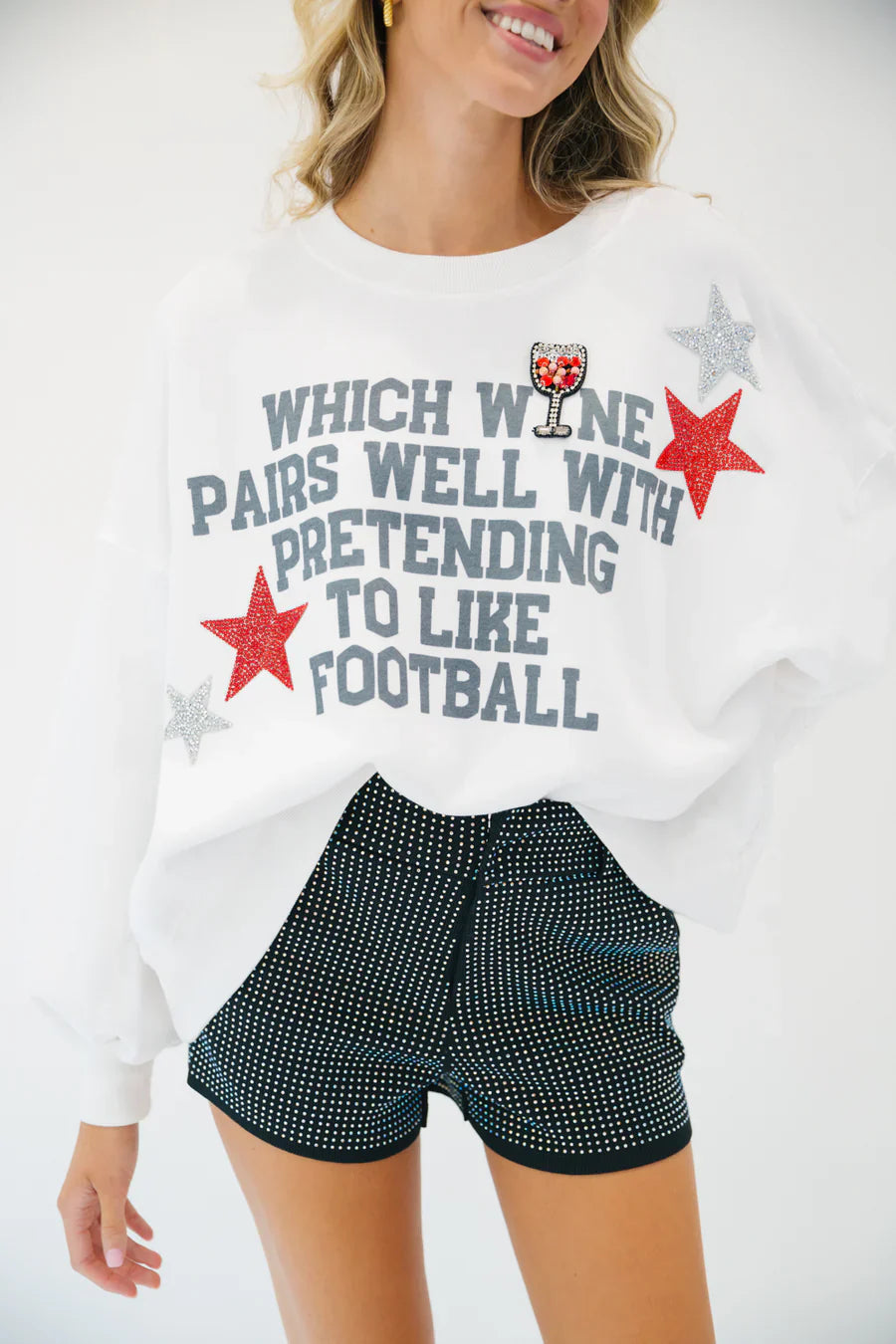Judith March WINE LOVER FOOTBALL PULLOVER