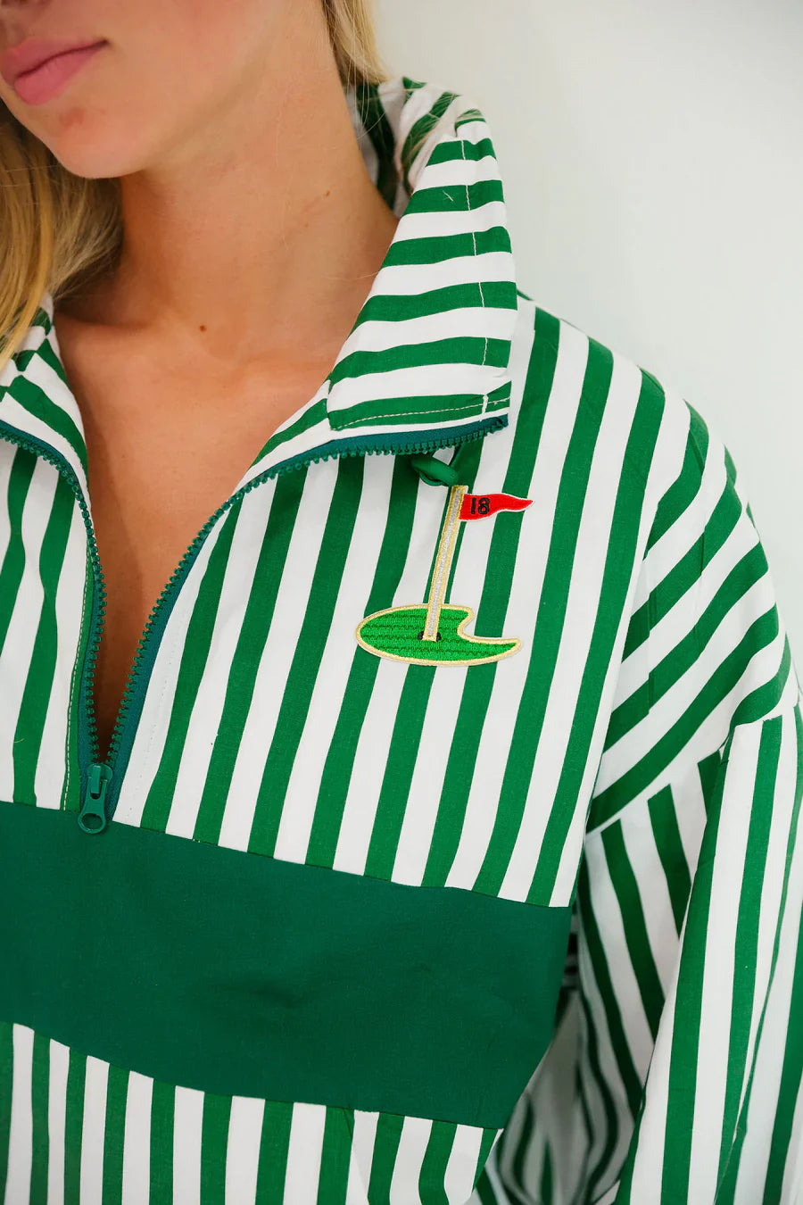 Judith March 18TH HOLE GREEN STRIPED JACKET