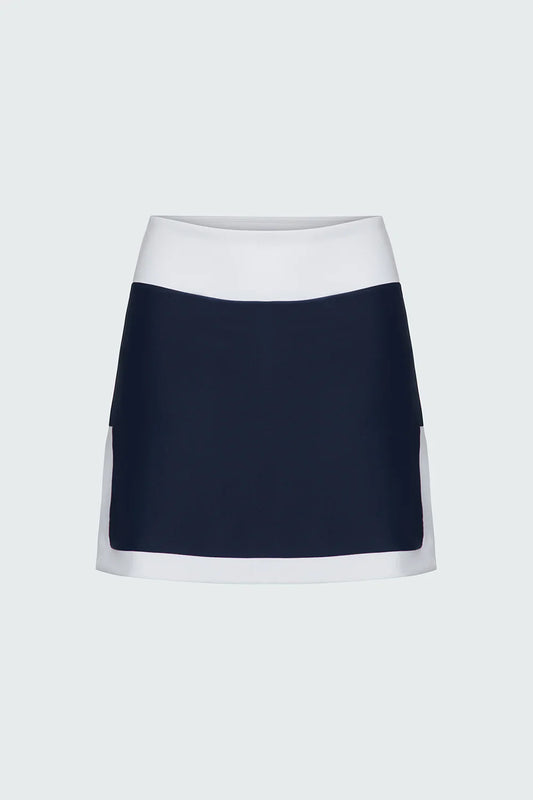 Watskin Sunwear Jojo Tennis Skirt in Navy and White