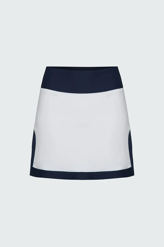 Watskin Sunwear Jojo Tennis Skirt in White and Navy