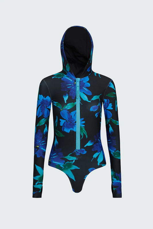 Watskin Sunwear Lola Bodysuit in Midnight Floral