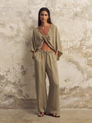 The Handloom Lucid Flow Tie Pants