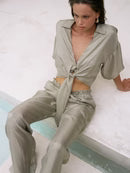 The Handloom Lucid Flow Tie Pants