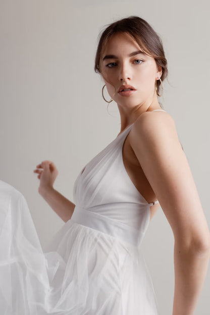 Tobi Here To Slay Plunging High Slit Maxi Dress