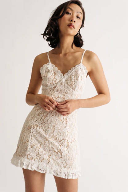 Tobi Back In Time Lace Bustier Mini Dress