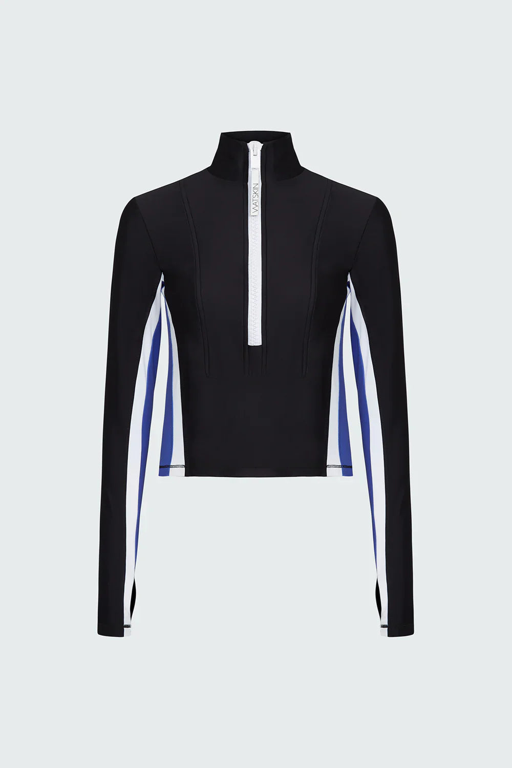 Watskin Sunwear Mia 1/2 Zip Pullover in Blue Colorblock