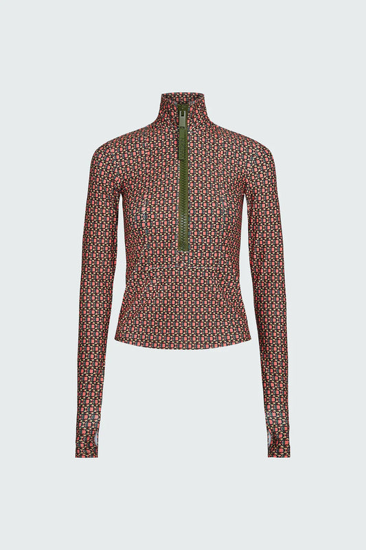 Watskin Sunwear Mia 1/2 Zip Pullover in Geo Print