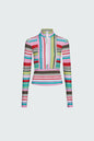 Watskin Sunwear Mia 1/2 Zip Pullover in Painted Stripe