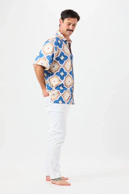 Tiare Hawaii Nautilus Shirt - Spanish Tiles Blue
