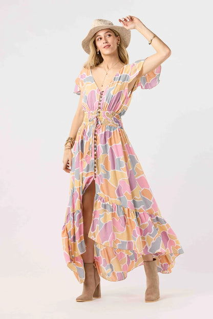 Tiare Hawaii Nanette Maxi Dress - Sunny Days Blush Gold