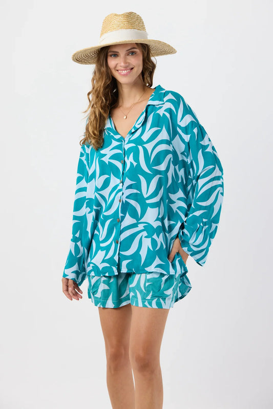 Tiare Hawaii Rica Top - Abstract Geo Tosca