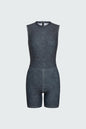 Watskin Sunwear Reiley Sleeveless Short Bodysuit in Black Denim