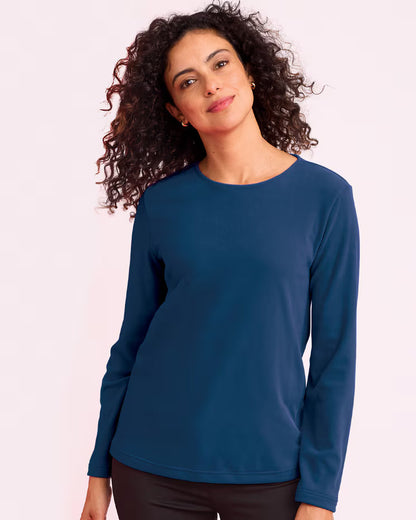 BLAIR Women’s Top Cozy Long Sleeve Tee (Women Plus) - x3