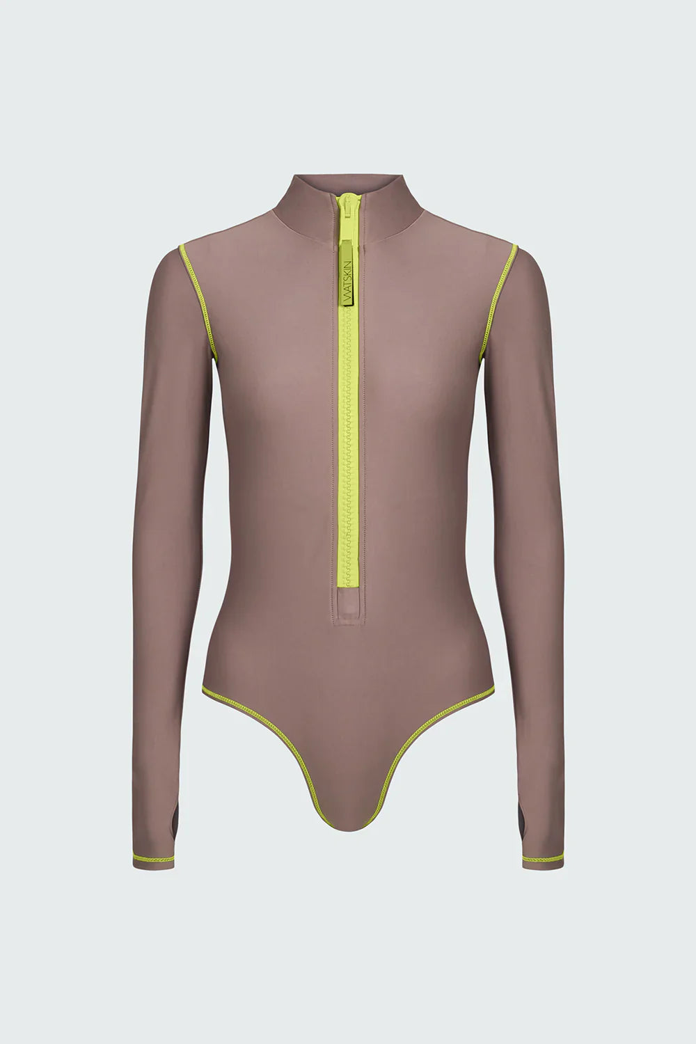 Watskin Sunwear Ryann Bodysuit in Taupe