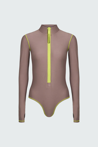 Watskin Sunwear Ryann Bodysuit in Taupe