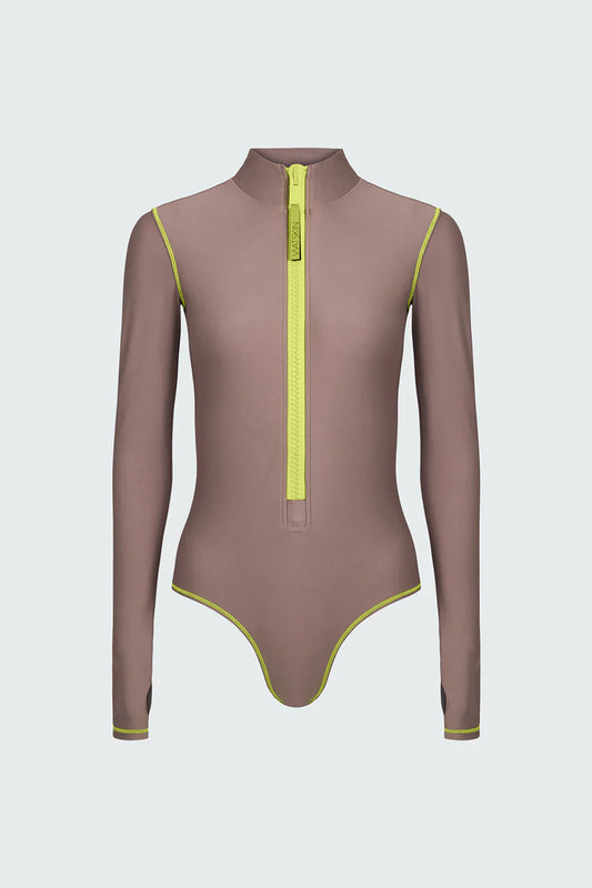 Watskin Sunwear Ryann Bodysuit in Taupe