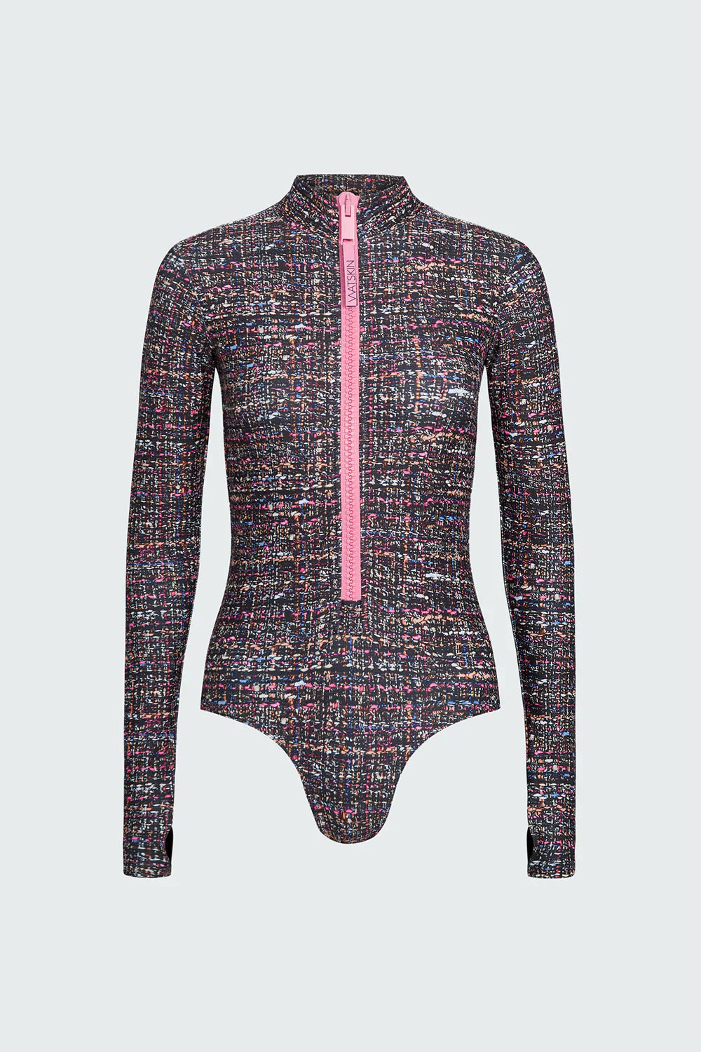Watskin Sunwear Ryann Bodysuit in Tweed Print