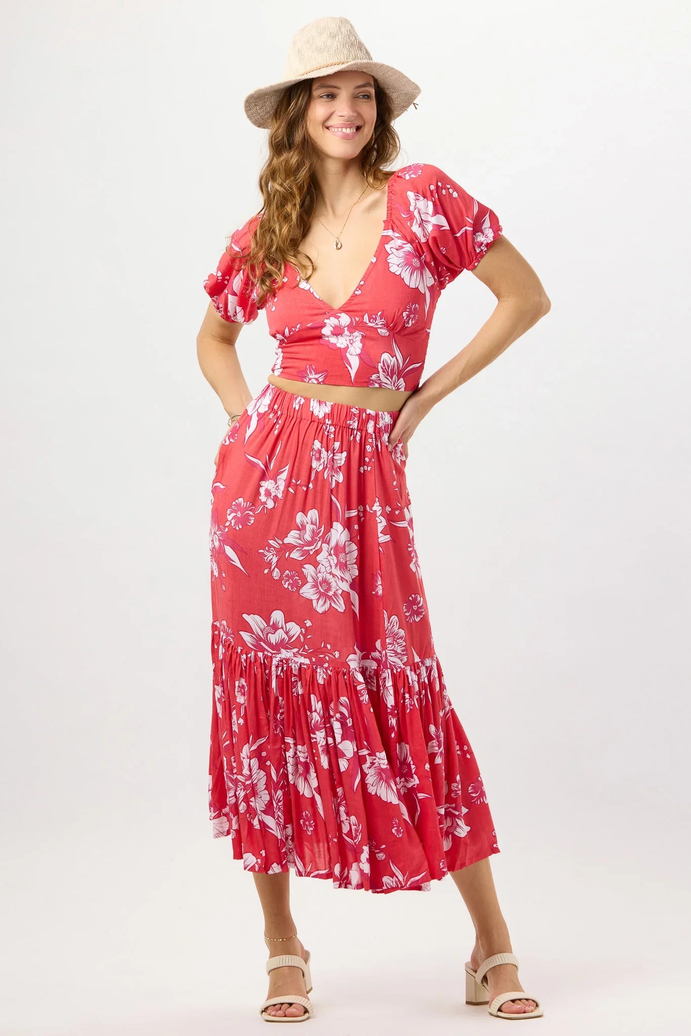 Tiare Hawaii Selkie Skirt - Blooming Orchid Red