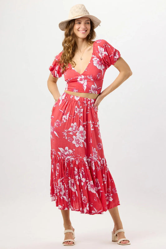 Tiare Hawaii Selkie Skirt - Blooming Orchid Red