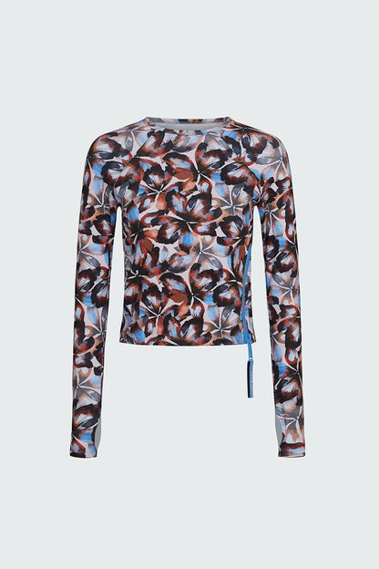 Watskin Sunwear Sasha Long Sleeve Tee in Flutter Petals