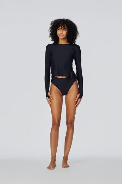 Watskin Sunwear Sasha Long Sleeve Tee in Black