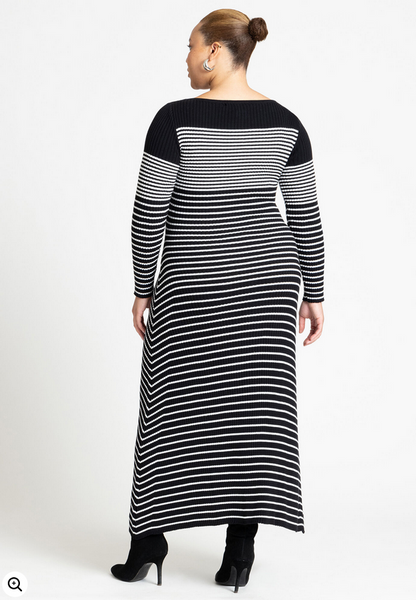 ELOQUII Women's Striped Sweater Dress