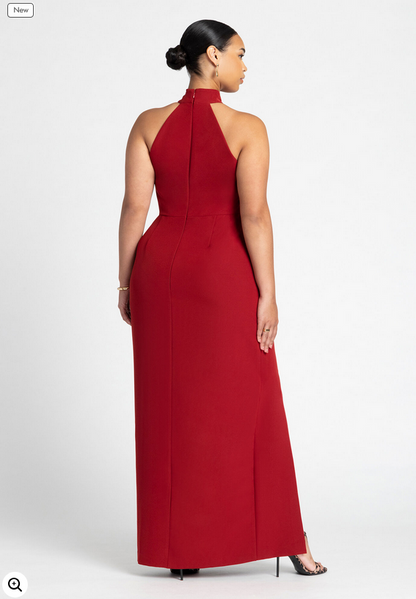 ELOQUII Women's High Neck Column Gown