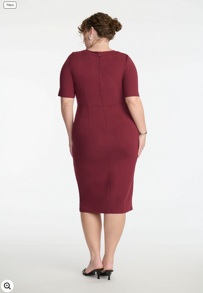 ELOQUII Women's Button Front Workwear Dress