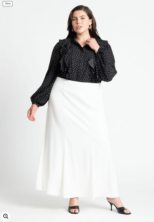 ELOQUII Women's Ruffle Detail Blouse
