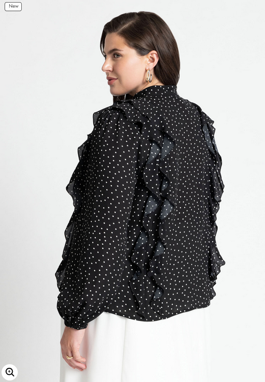 ELOQUII Women's Ruffle Detail Blouse