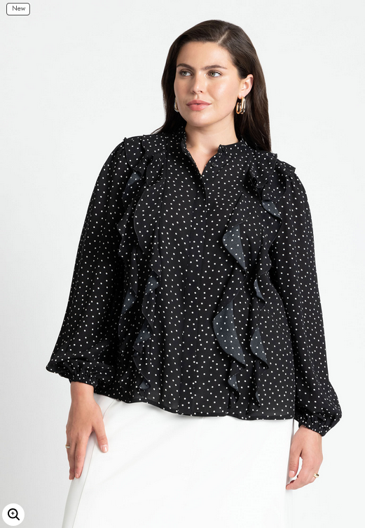 ELOQUII Women's Ruffle Detail Blouse