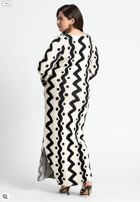 ELOQUII Women's Zig Zag Sweater Dress