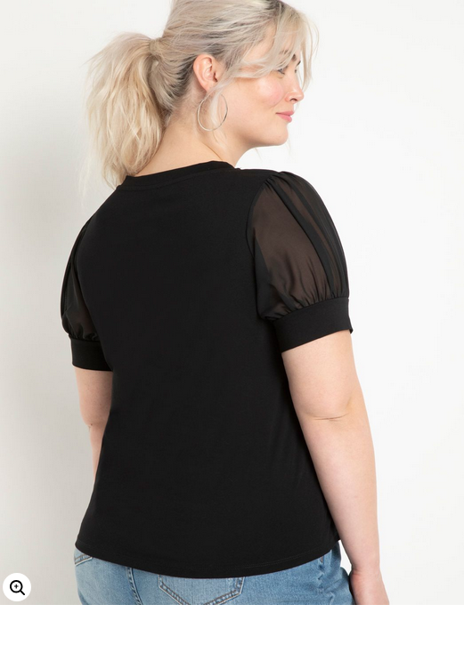 ELOQUII Women's Combo Sleeve Tee