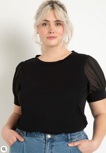 ELOQUII Women's Combo Sleeve Tee