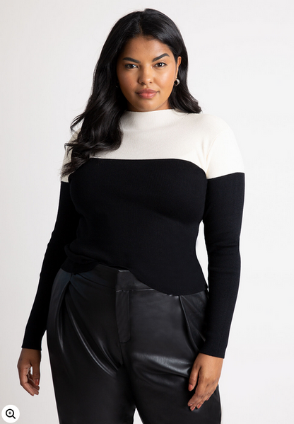 ELOQUII Women's Colorblock Sweater