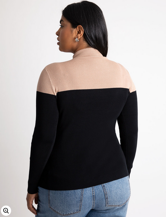 ELOQUII Women's Colorblock Sweater