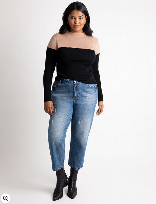 ELOQUII Women's Colorblock Sweater