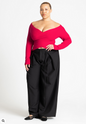 ELOQUII Women's Wrap Front Cropped Sweater