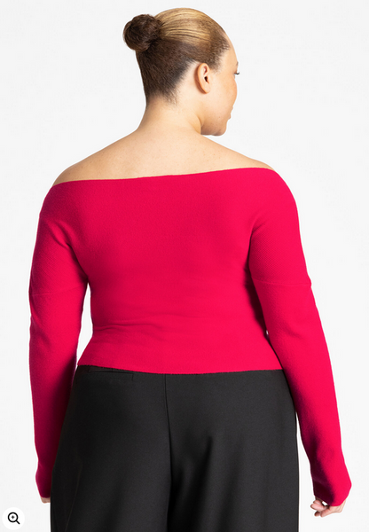 ELOQUII Women's Wrap Front Cropped Sweater