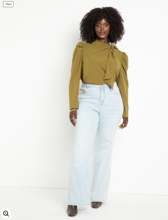 ELOQUII Women's Drape Front Blouse