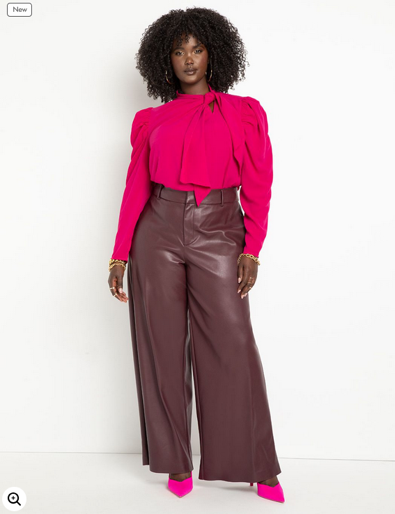 ELOQUII Women's Drape Front Blouse