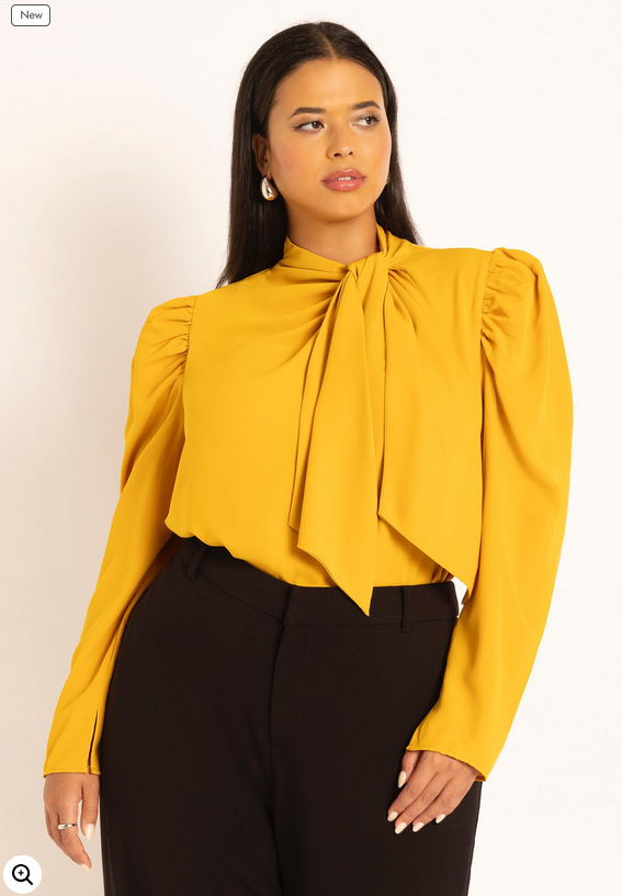 ELOQUII Women's Drape Front Blouse